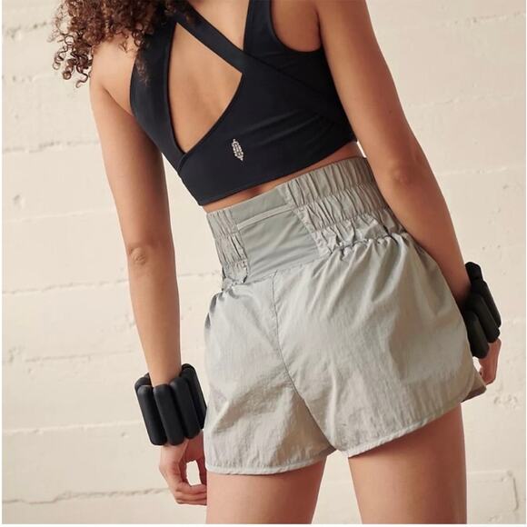 FP Movement The Way Home Shorts Gray High Rise Athletic Running Free People L - Picture 2 of 9